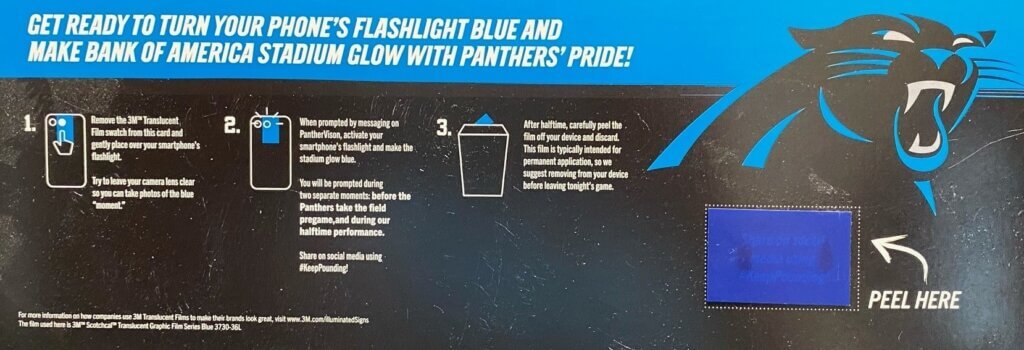 Carolina Panthers Blue Smartphone Light Tab
