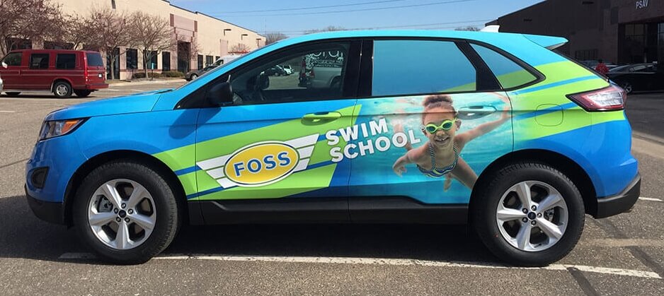 Foss Swim School Car Wrap